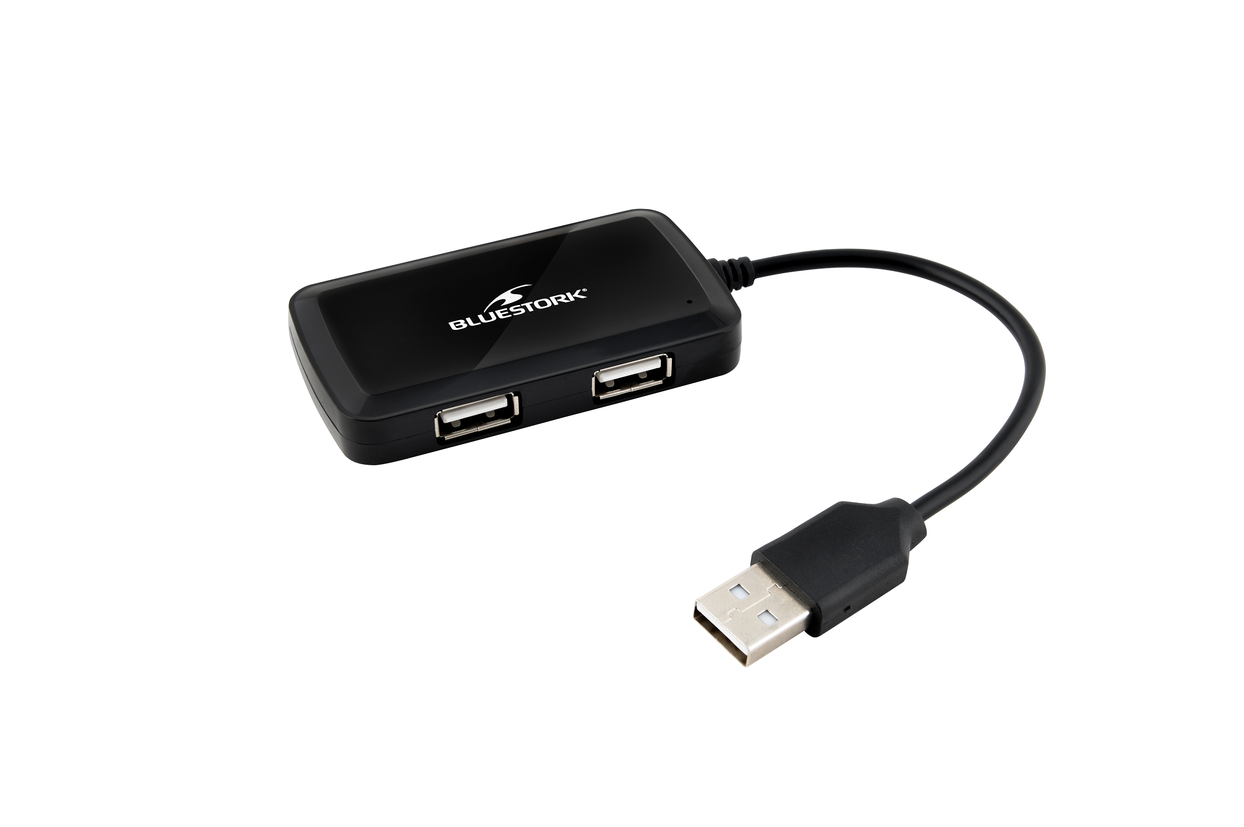 Hub USB 2.0 4 ports en aluminium ultra fin width=