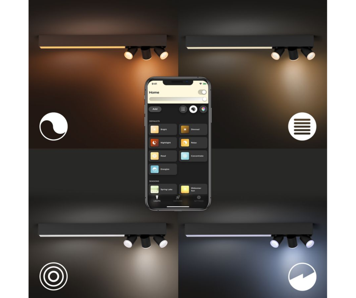 Plafonnier-Philips Centris Hue 3L Noir