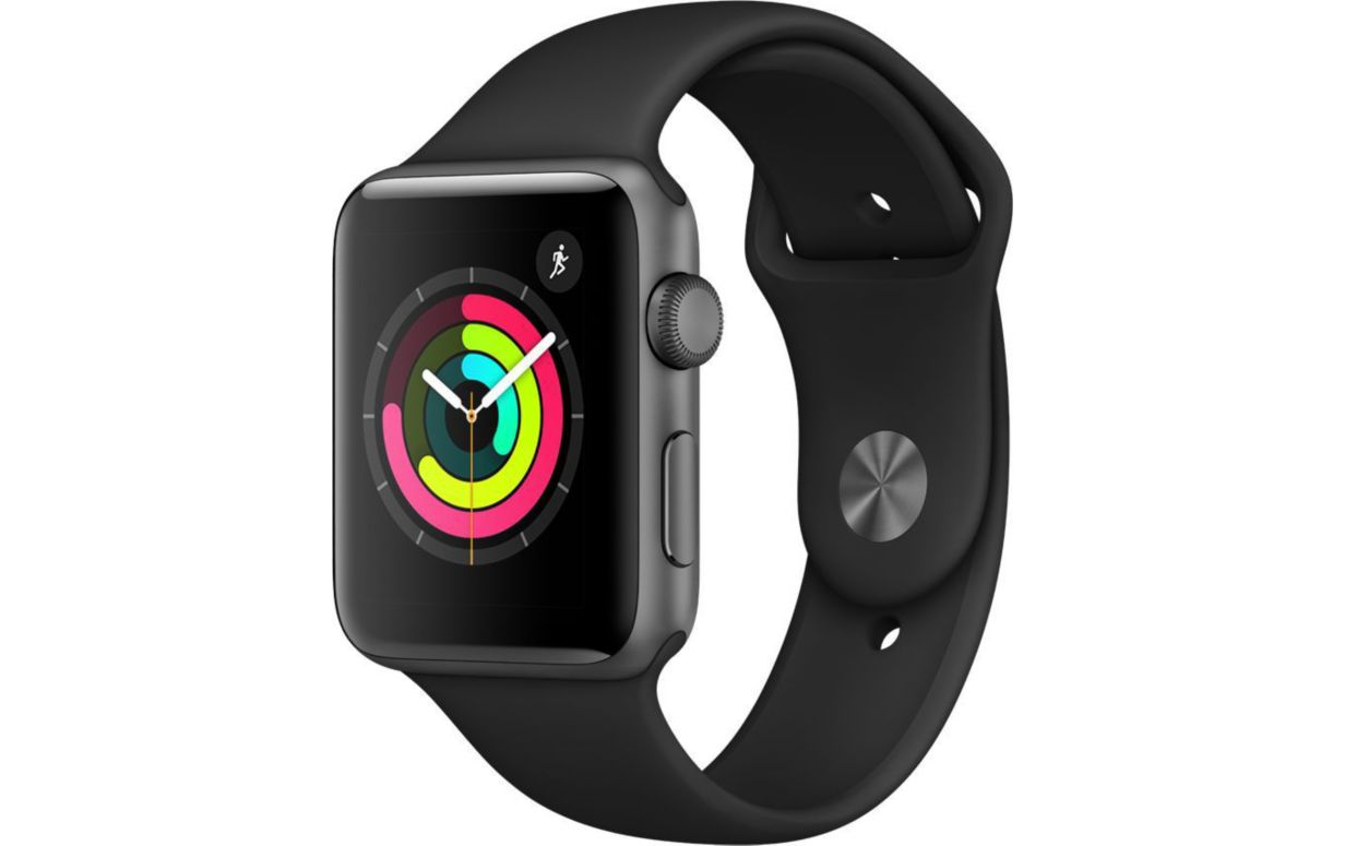 Apple Watch Series 3 - GPS - 42 mm - Gris Sidéral -  Bracelet Sport Noir