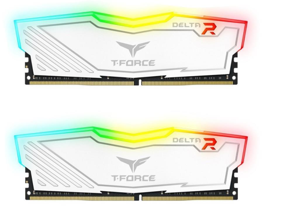 Kit de RAM Team Group Delta RGB DDR4 3200 MHz 2 x 8 Go T-Force Blanc