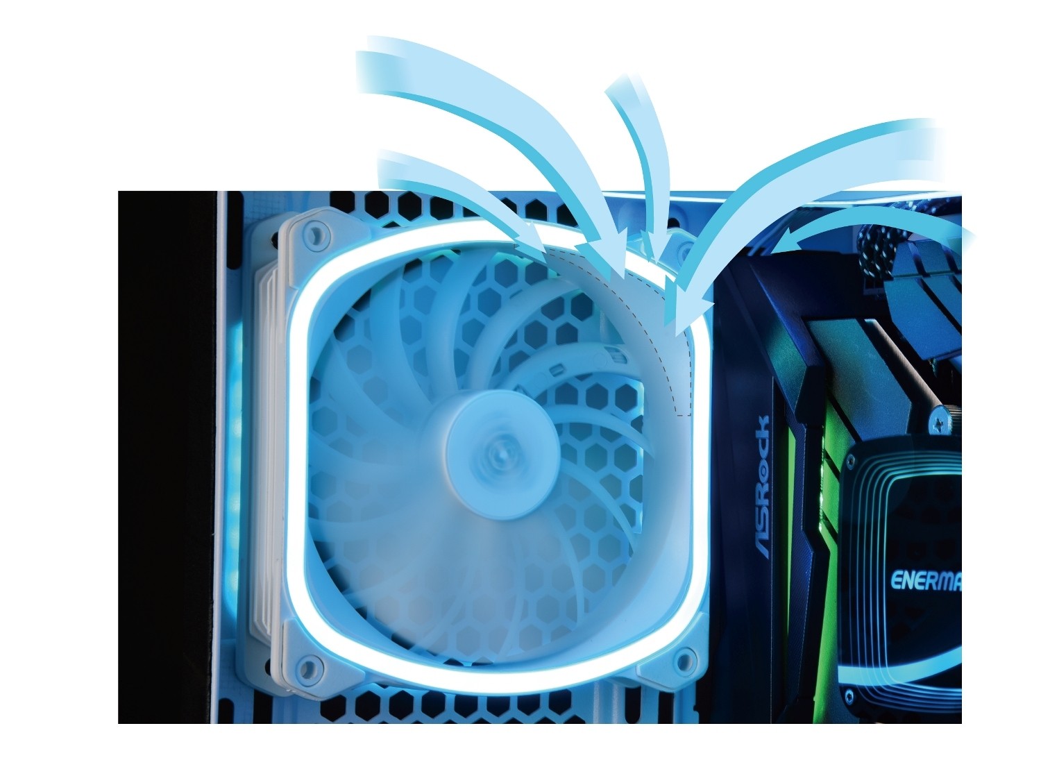 SquA RGB - Blanc - 1 ventilateur ultra-silencieux - 12 cm PWM