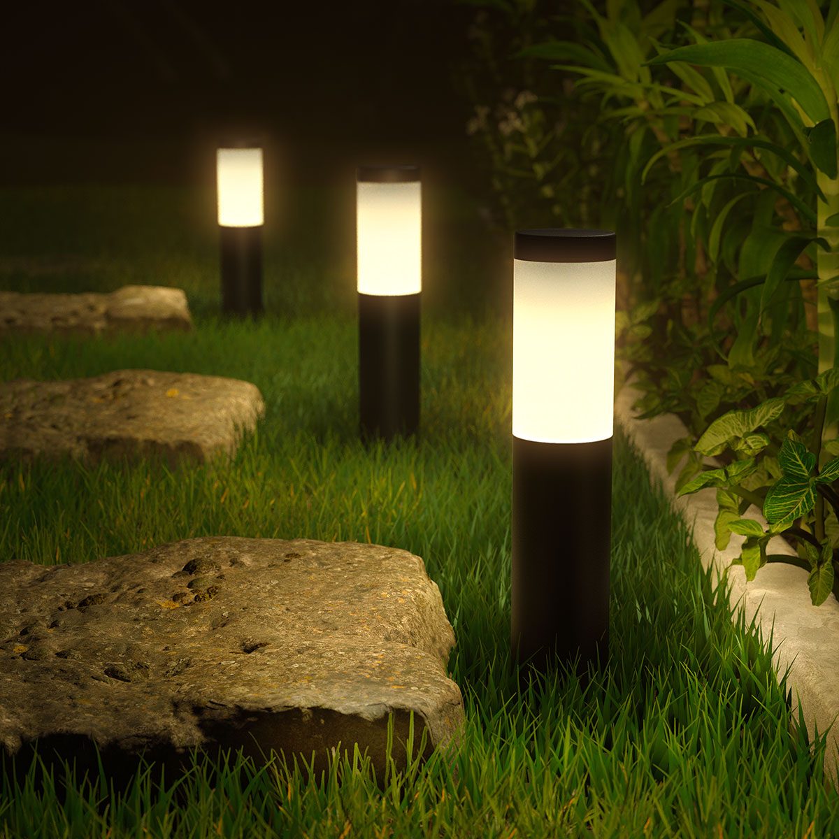 Outdoor Smart Pedestal Light Colour - Pack de 3