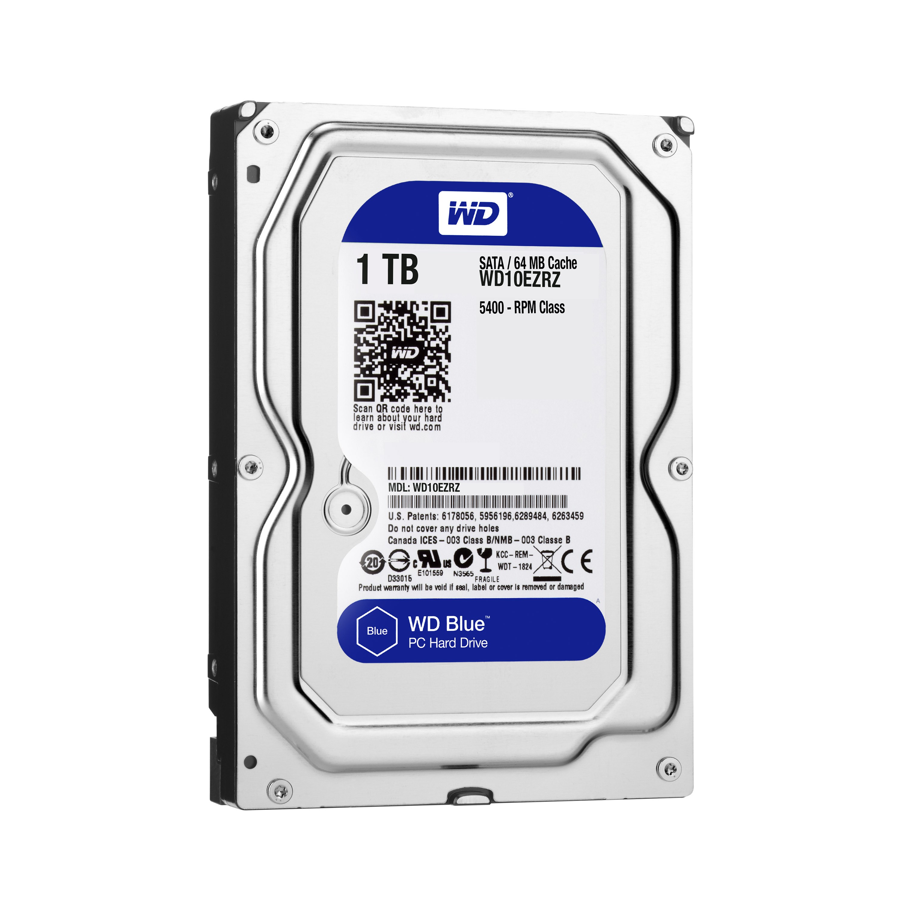 Disque dur interne WD Blue 1 To 3.5'' SATA III 6 Gb/s Cache 64 Mo Western Digital