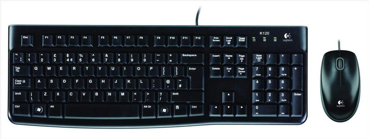 Pack clavier avec pavé numérique + souris MK120 Logitech Noir