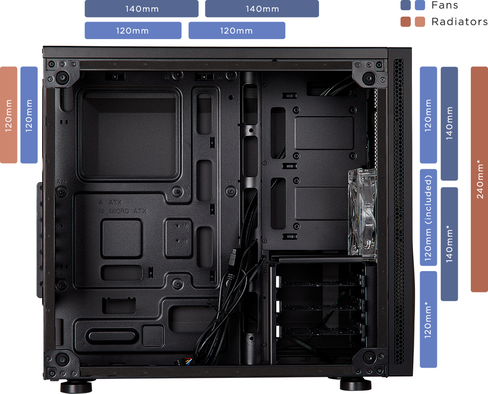 
Boitier PC Gamer Carbide SPEC-05 avec fenêtre Corsair Noir

