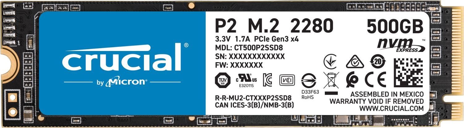 SSD P2 M.2 500 Go Crucial