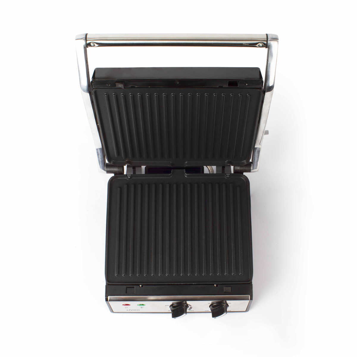 Grill électrique viande et panini 2000W - noir