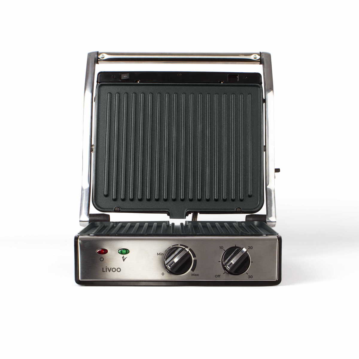 Grill électrique viande et panini 2000W - noir