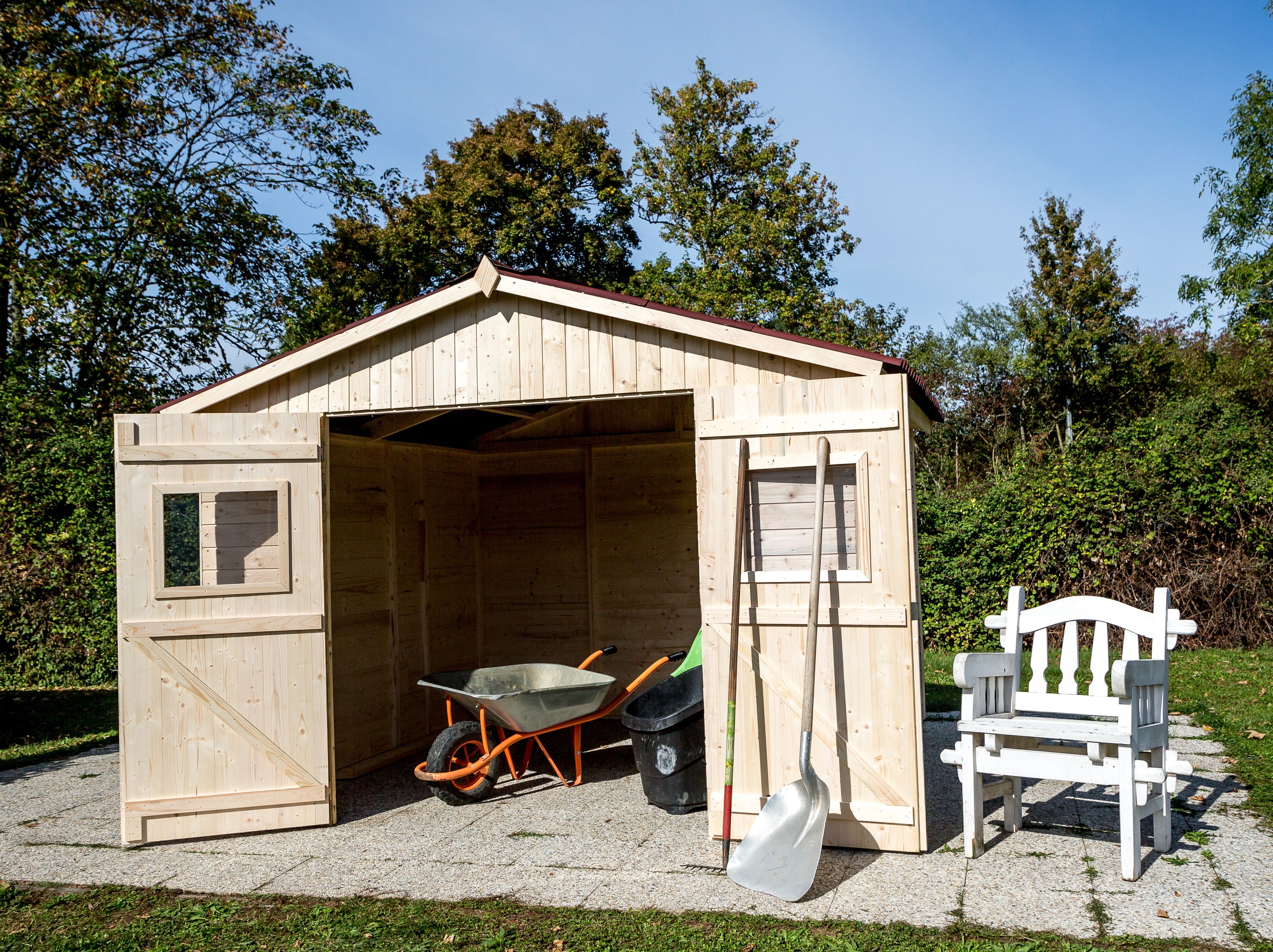 Abri panneau bois massif sans plancher épaisseur 16 mm - Surf. 9.00 m2