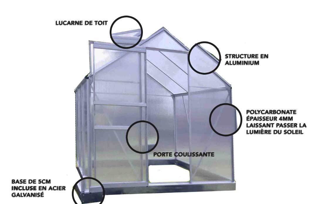 Serre de jardin en polycarbonate Diamant 86