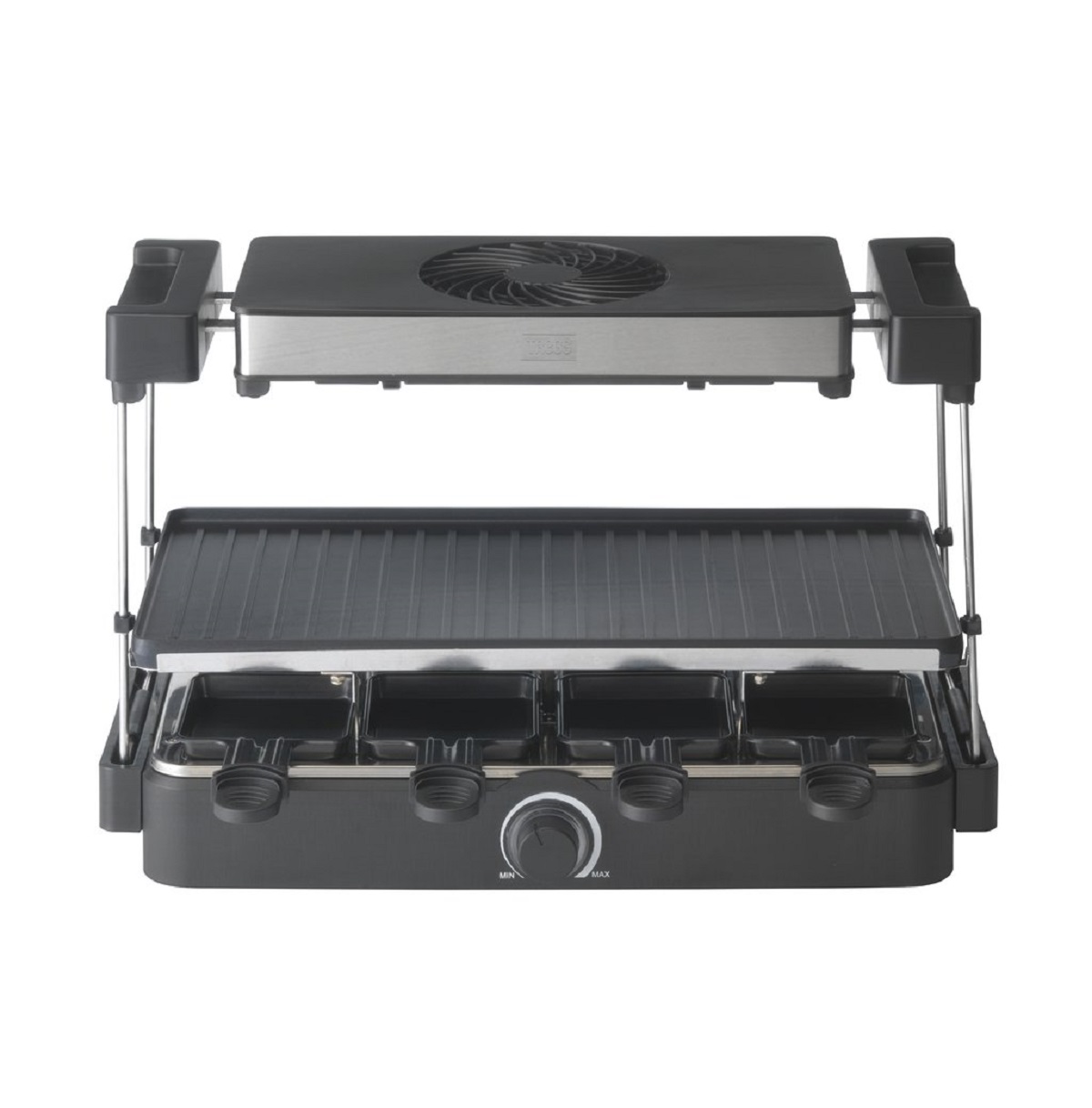 Appareil multi-grill de table avec hotte 3 en 1 noir