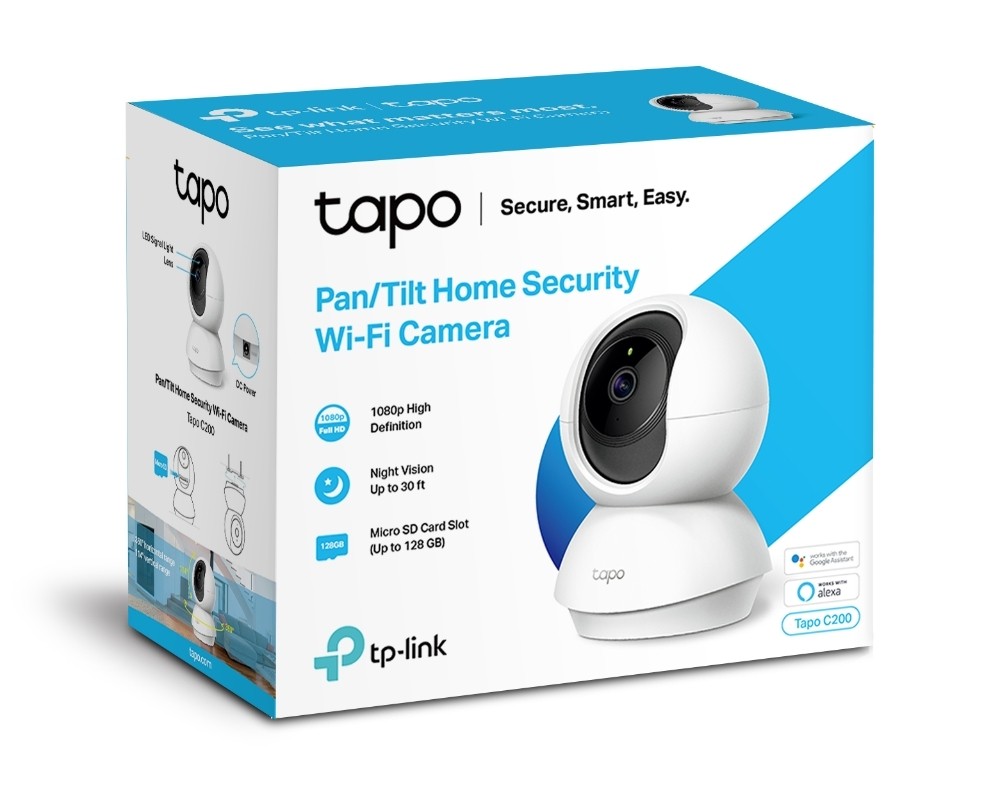 Caméra de surveillance WiFi panoramique et inclinable Tapo C200