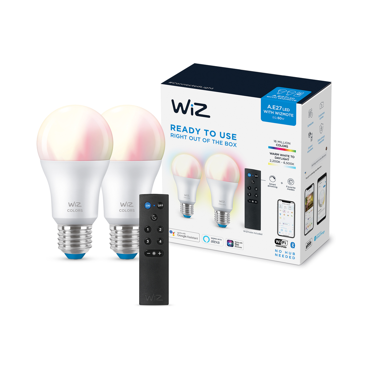 Ampoules connectées  E27  - RGB - Pack de 2 ampoules