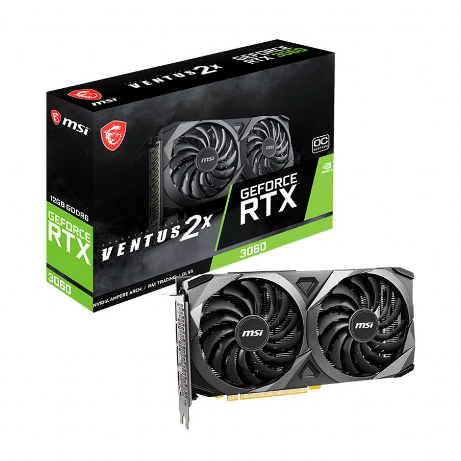 MSI GEFORCE-RTX-3060-VENTUS-2X-12G-OC -LHR - DUAL FAN