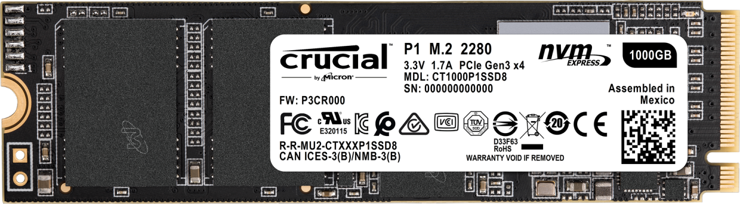 Disque SSD M.2 P1 1 To Crucial