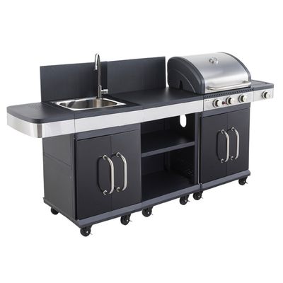 Cook in Garden Barbecue au Gaz + Desserte et 

Evier CURRY compatible avec le boitier ac170