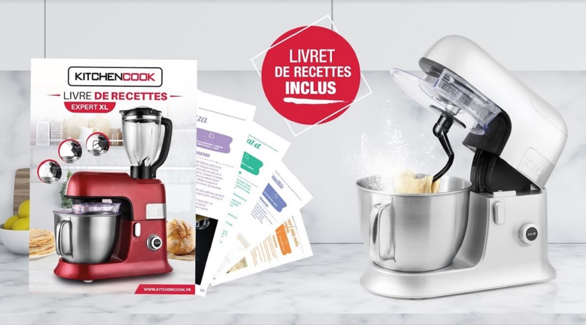 KITCHENCOOK EXPERT XL BLACK Robot Petrin avec Blender - 6,5L - Noir