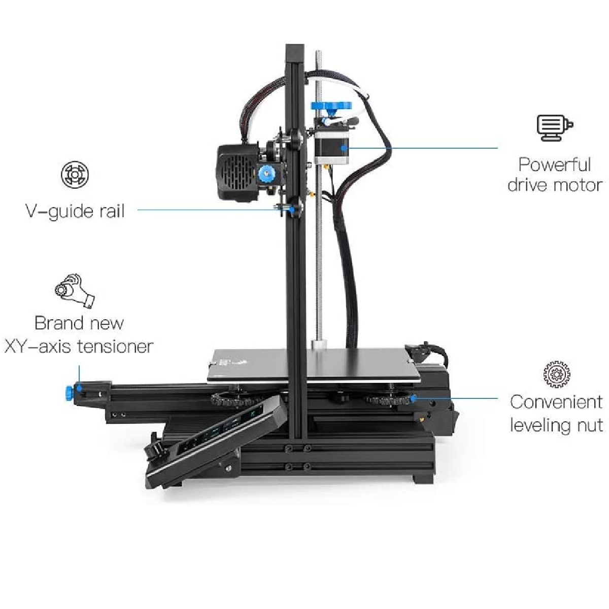 Imprimante 3D Creality 3D Ender-3 V2 Entièrement métallique Structure principale silencieuse