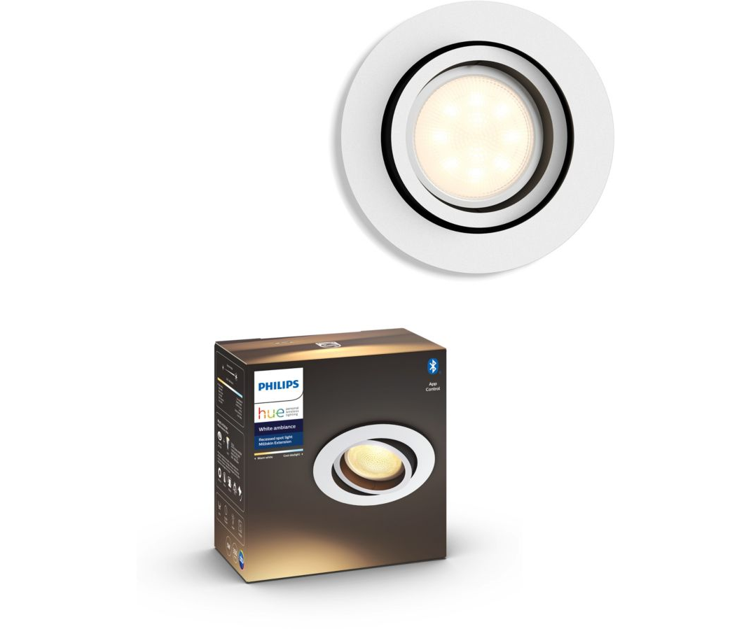 White Ambiance MILLISKIN Spot encastr&eacute; rond 1x5.5W extension - Blanc (t&eacute;l&eacute;commande non incluse)