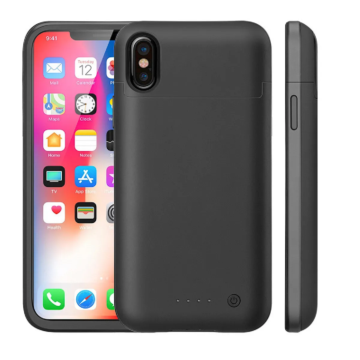 Coque Batterie Chargeur pour "IPHONE Xs Max" APPLE Power Bank 5200mAh Secours Slim (NOIR)