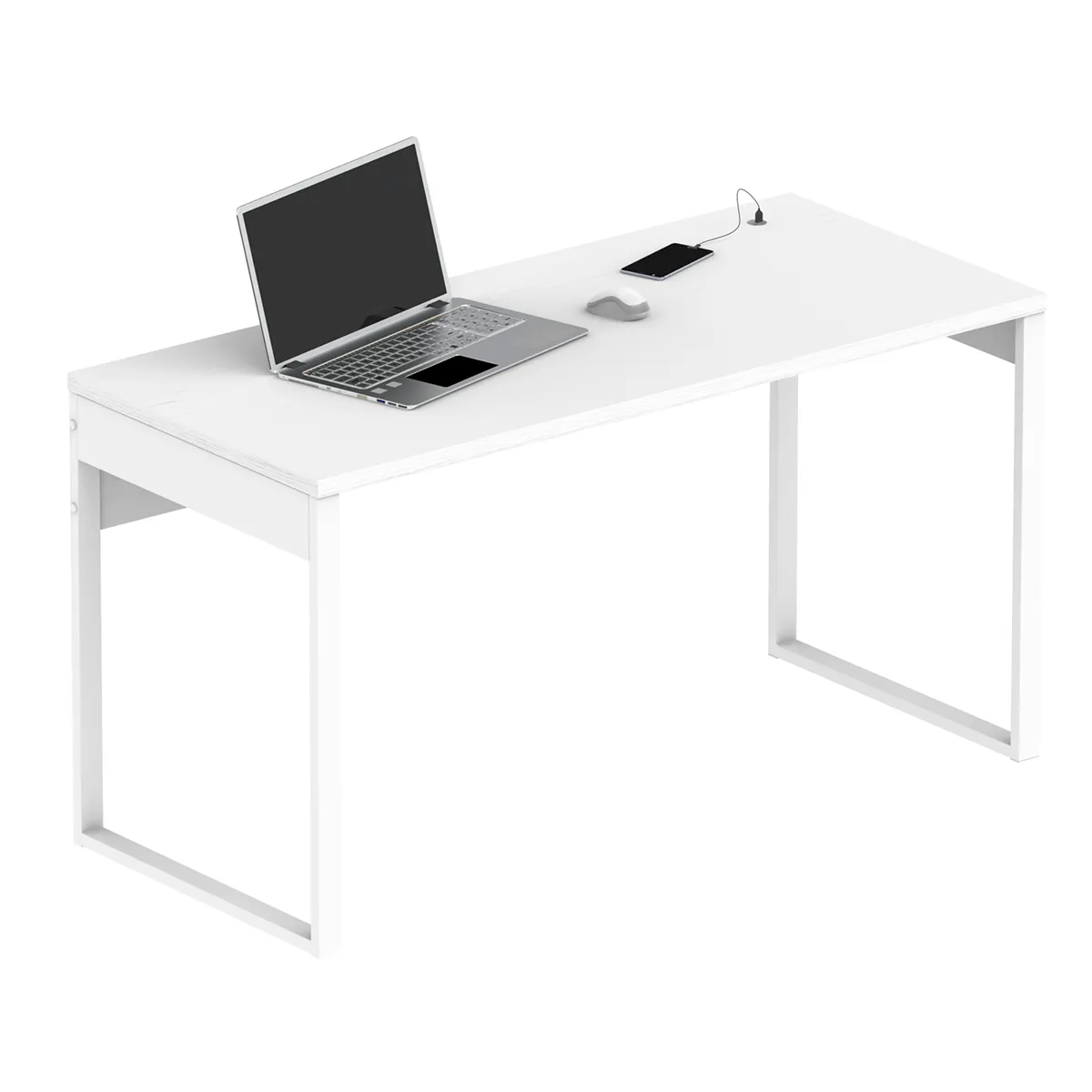 Bureau coloris blanc - Hauteur 76 x Longueur 135 x Profondeur 60 cm