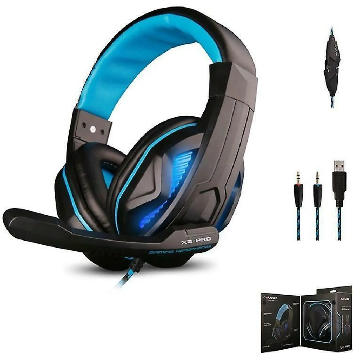 Casque Gaming Stéréo avec Micro Ajustable et Haute Qualité Audio - Casque de Jeux AUX 3.5mm avec un Son Puissant et Design Confortable Parfait pour Vos Parties de Jeux sur PC et En Ligne