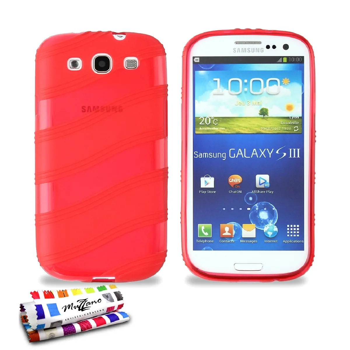 Coque ""Ondula"" Premium SAMSUNG GALAXY S3 / I9300 Rouge