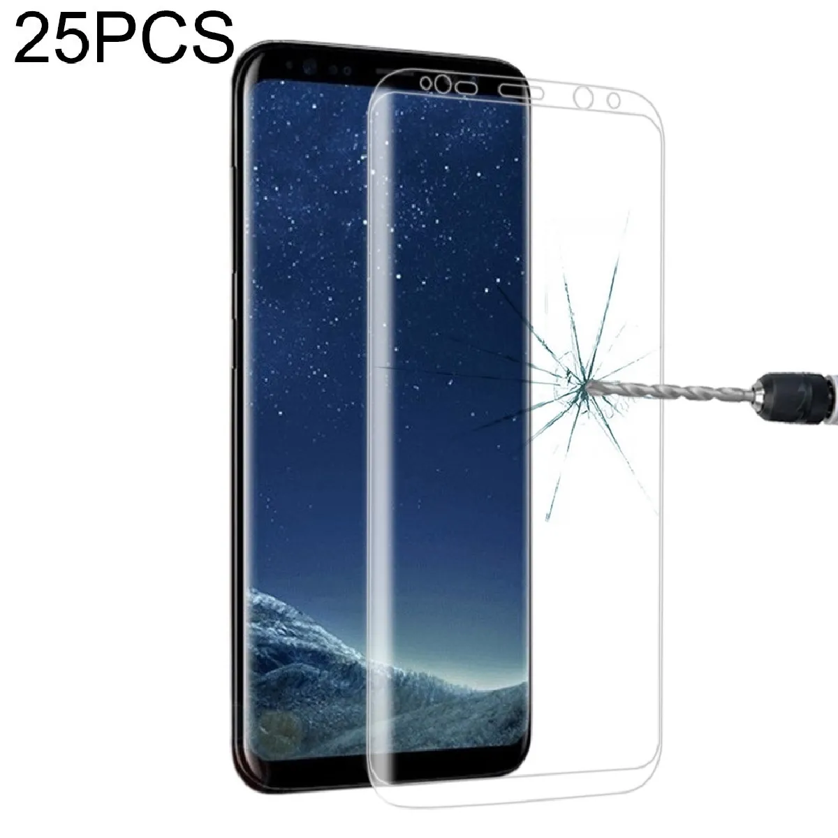 Film de verre trempé de protection d'écran en collé pour écran Galaxy S8 Plus transparent