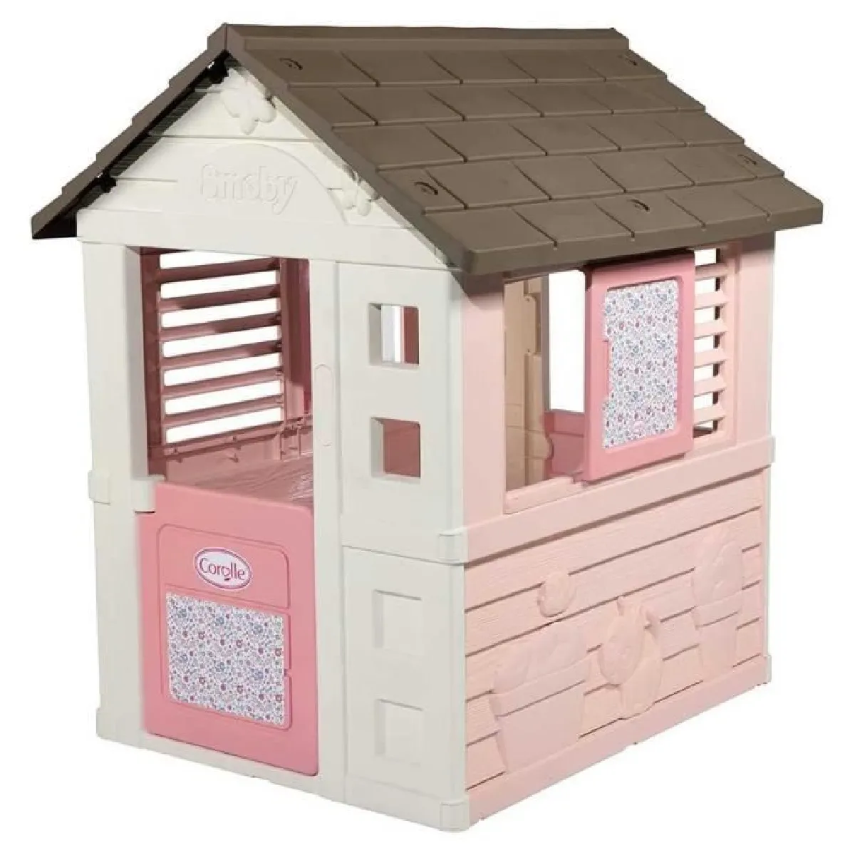 Smoby - Corolle - Maison enfant - 110 x 98 x 127cm - Fenetres coulissantes - Traitement anti-UV - Rose - Fabriqué en France