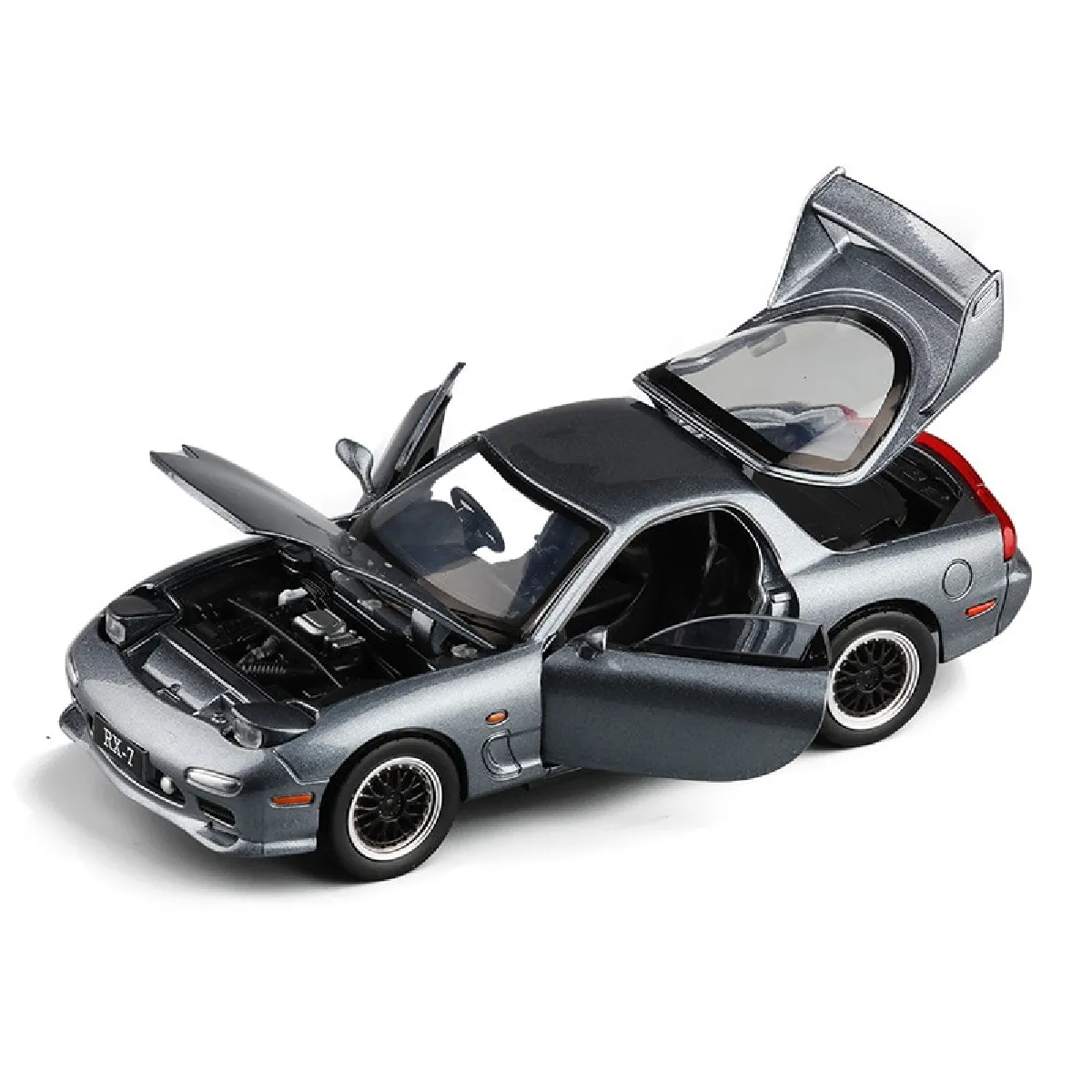 1: 32 Voiture de jouet Mazda RX7 Coupé en alliage Voiture de jouet moulée sous pression Modèle de voiture Modèle de miniature Voiture jouet Enfants(Argent)