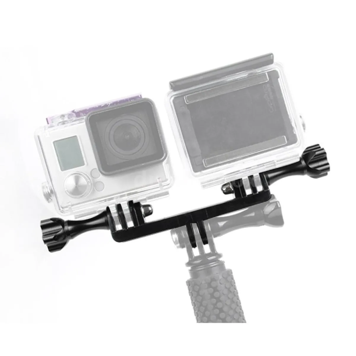 Fixation GoPro Double support avec adaptateur à vis pour