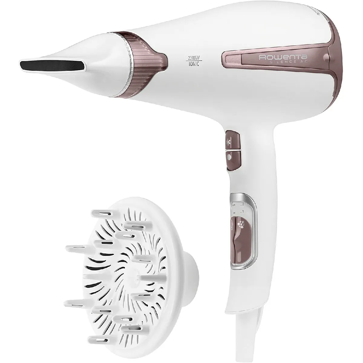 Sèche cheveux Silence AC 2300W Blanc marron