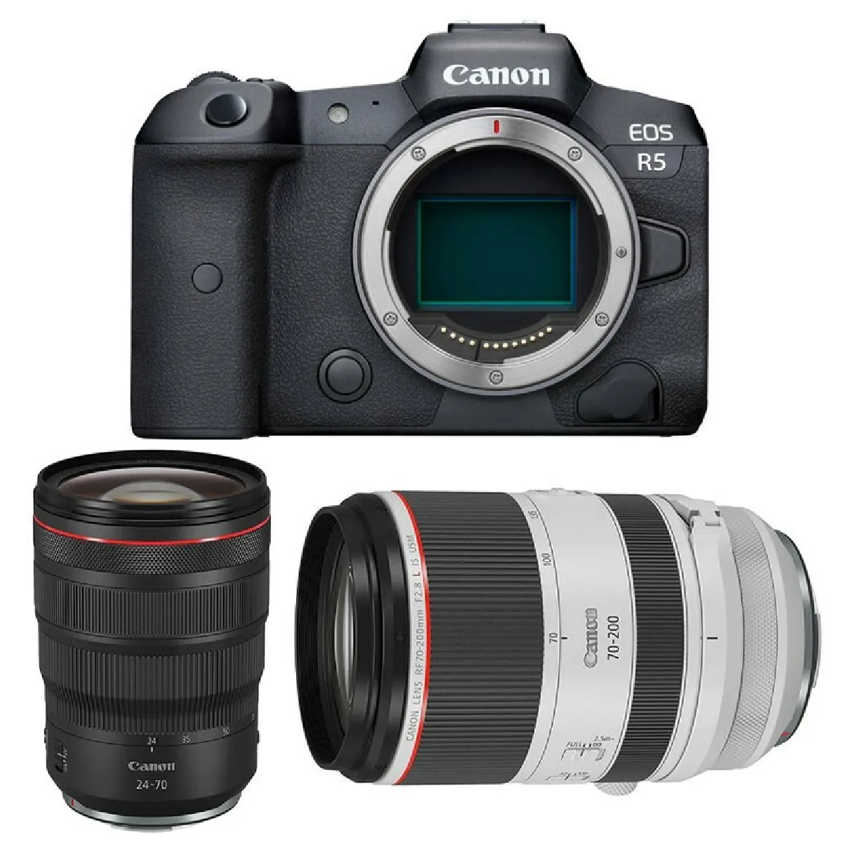 PACK CANON EOS R5 + RF 24-70mm f/2.8 L IS USM + RF 70-200mm f/2.8 L IS USM R5