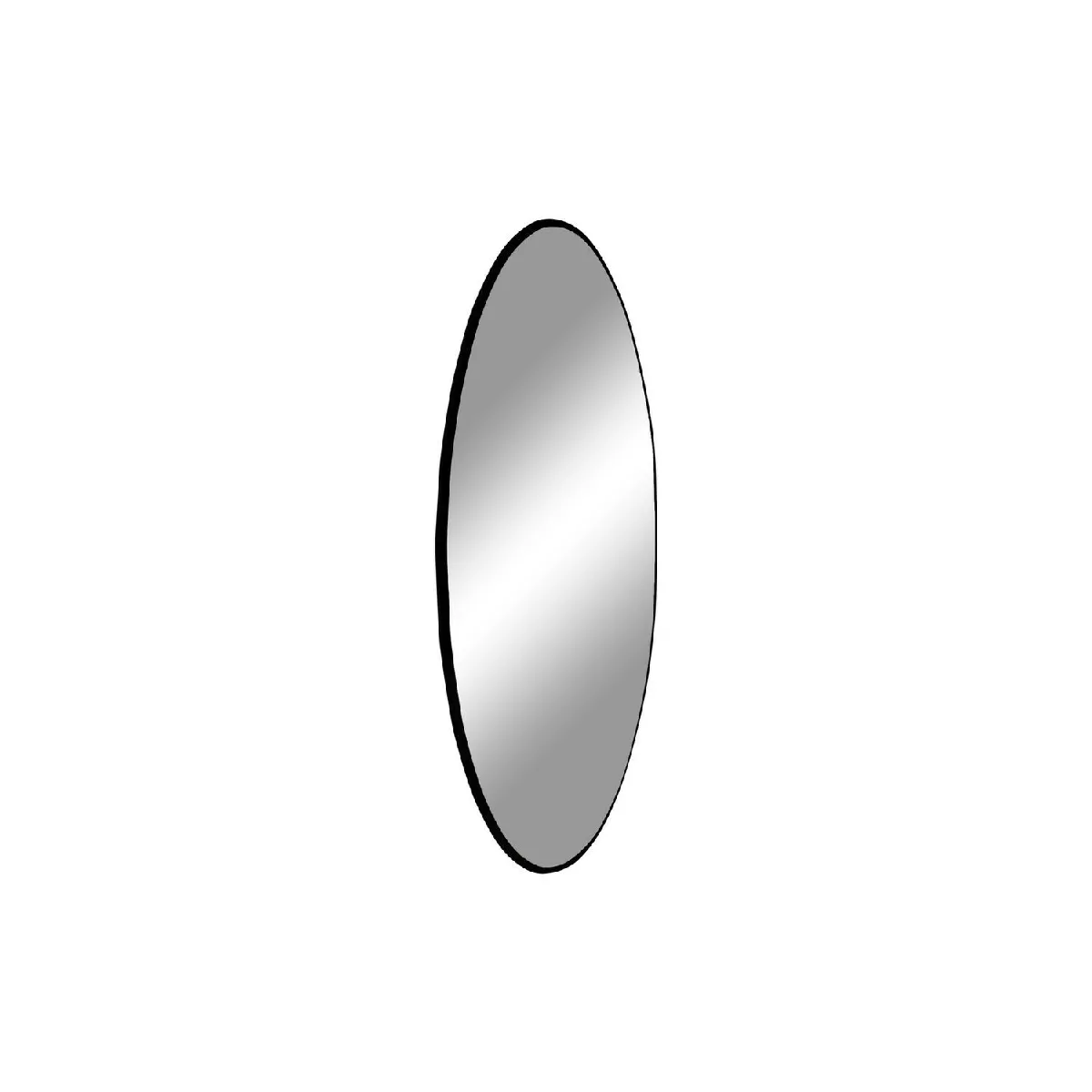 Miroir rond 40 cm en acier noir