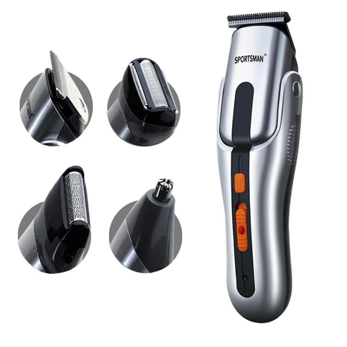 Rasoirs électriques argent Multifonctionnel Rechargeable Vibrissa Cheveux Tondeuse Barbe Rasoir Et Denuding Machine Set