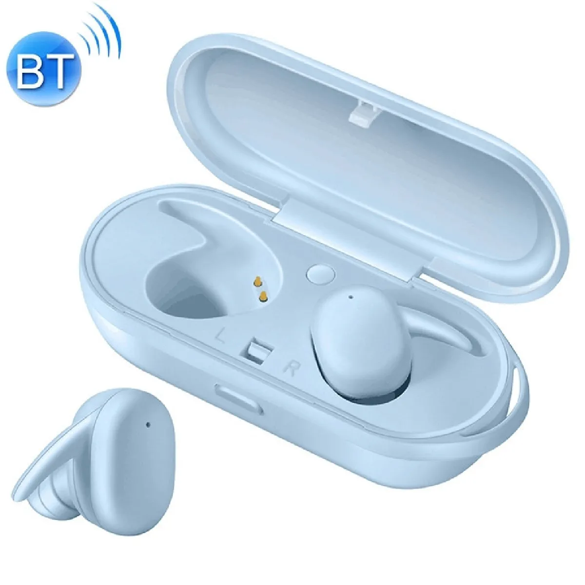 Écouteur Bluetooth DT-7 IPX Étanche 5.0 Ecouteur sans fil avec chargeur magnétique 300mAhSupport Call Bleu