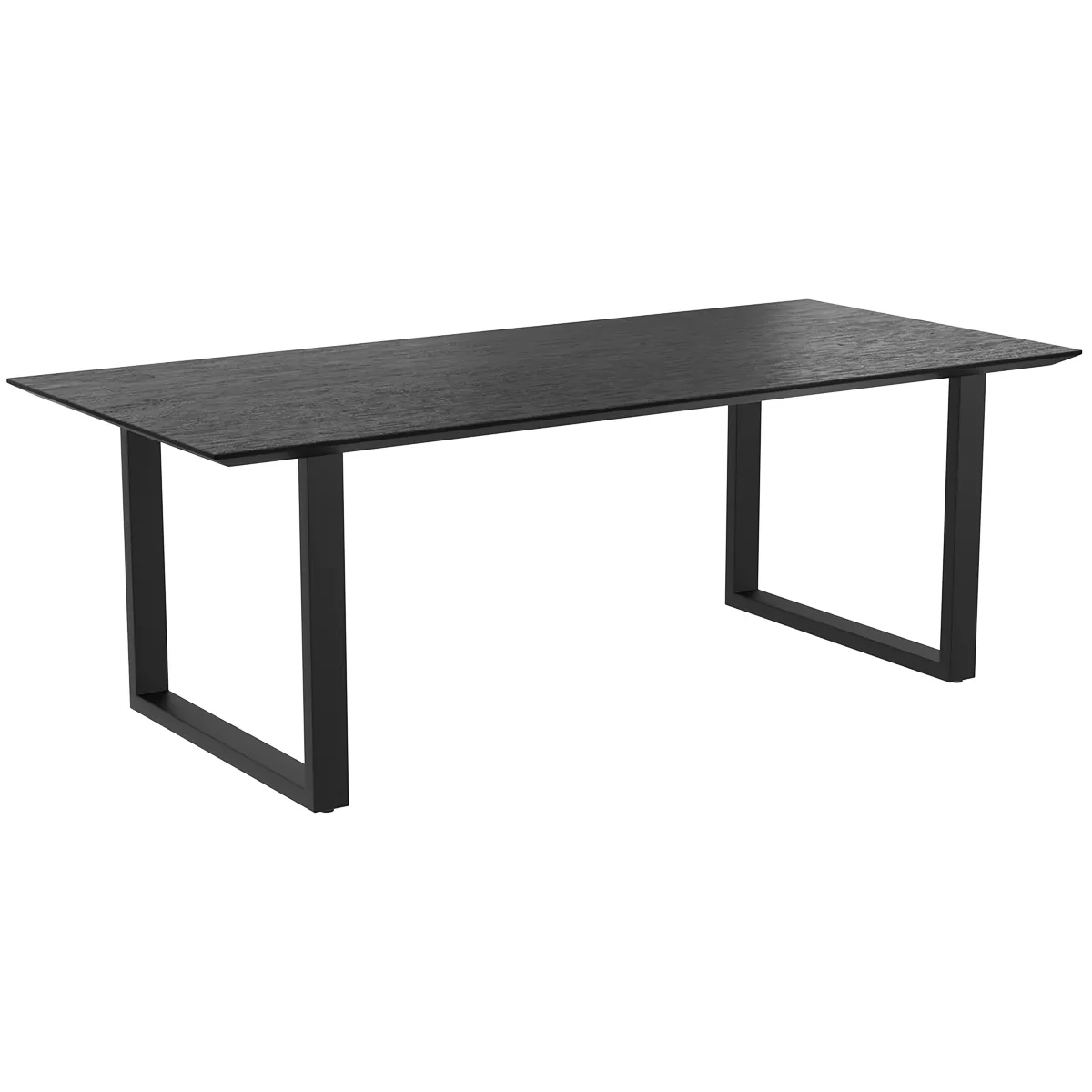 Table rectangulaire Adok 10 personnes en bois de teck recyclé noir 240 cm