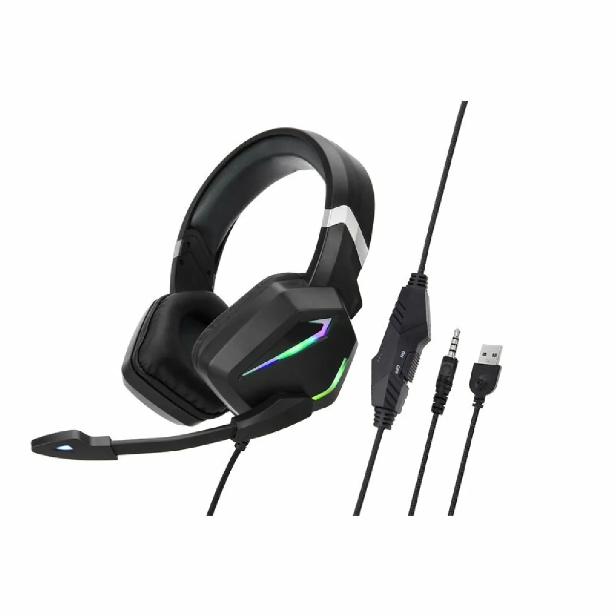 G20 Dynamic Rgb Dual Streamer Casque Filaire Réduction Du Bruit Microphone Stéréo Ergonomique Monté Noir