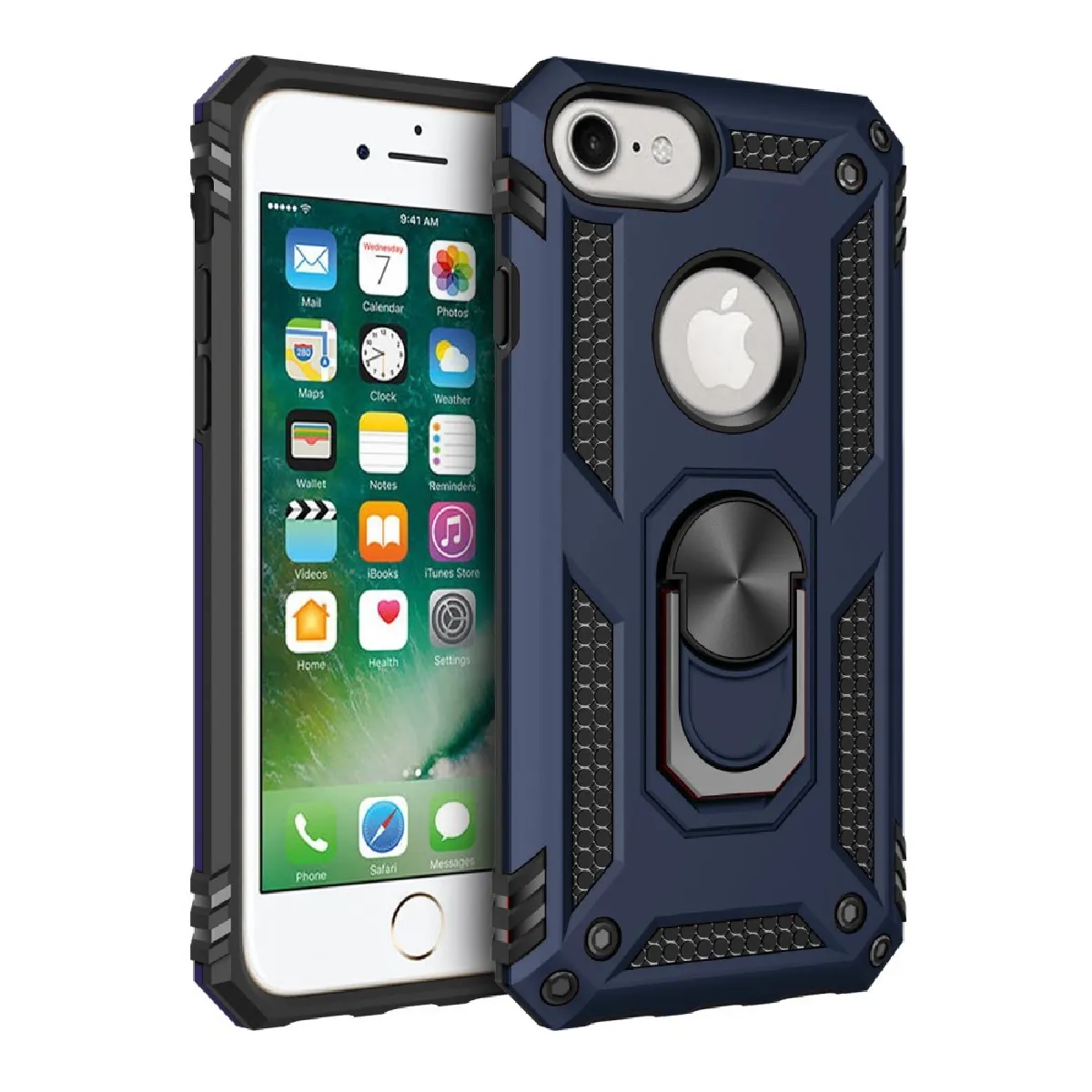 Coque en TPU armure hybride avec béquille bleu pour votre Apple iPhone 6/7/8 4.7 pouces