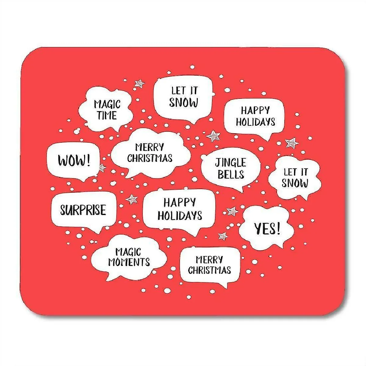 (260x210x3) Yanteng Mouse Pads Mouse Pad Tree Red Treater Christmas Treat Modèle blanc Résumé mignon