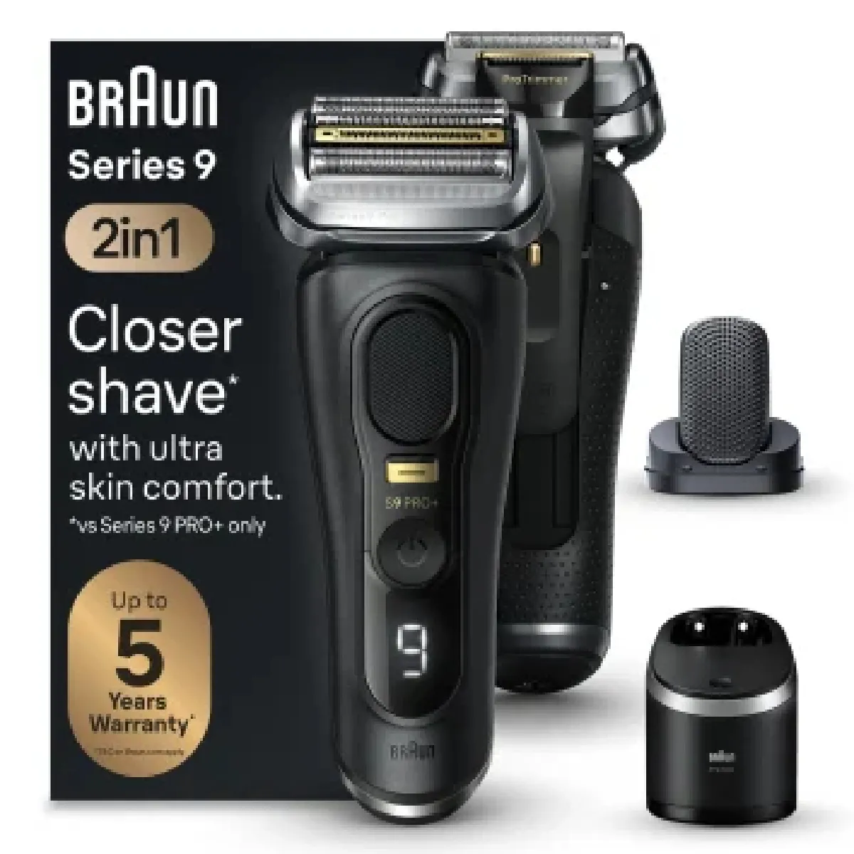 Braun Series 9 Pro+ 9590cc Wet & Dry Rasoir à grille Tondeuse Noir