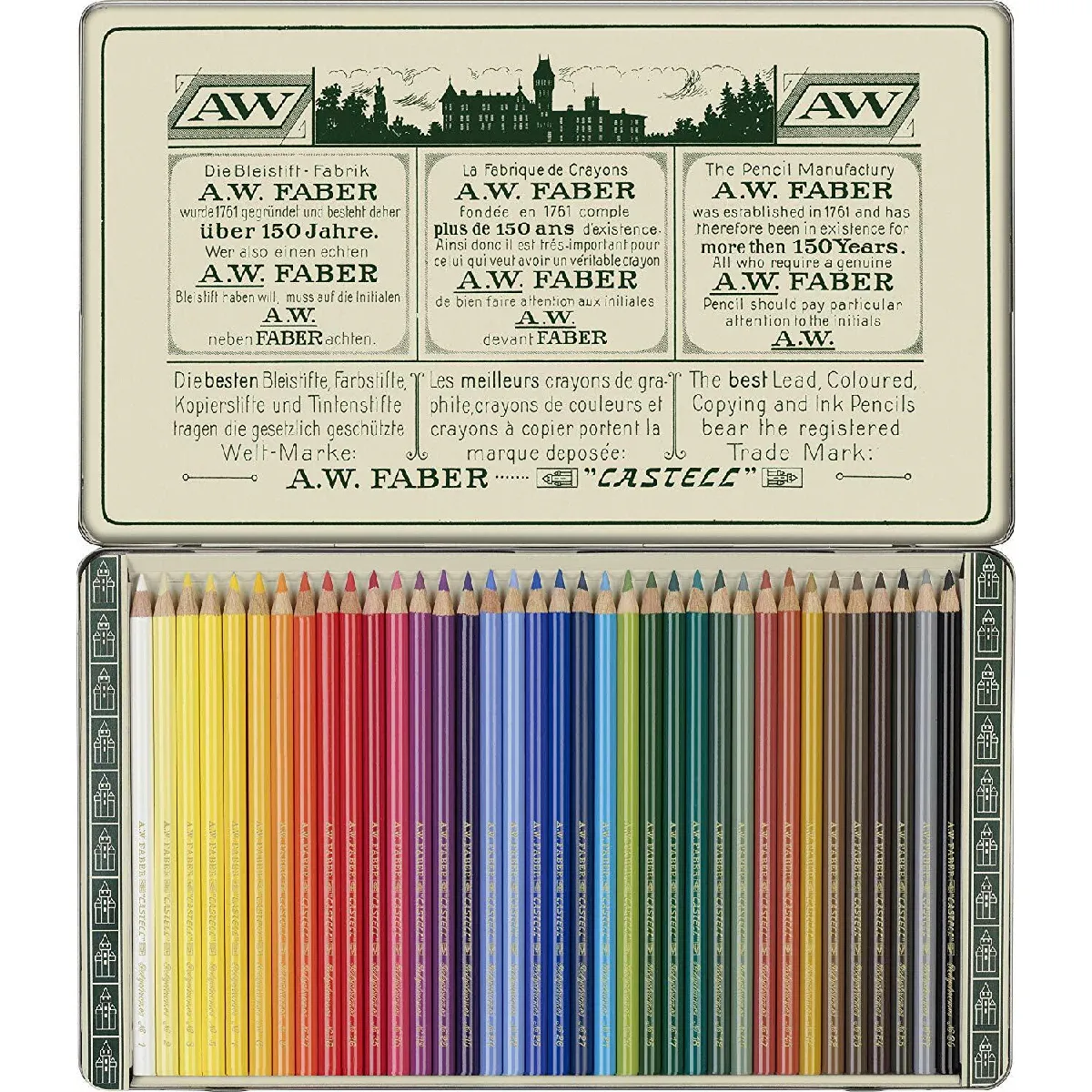 Faber Castell Édition limitée 111th Anniversary Boîte de 36 crayons d'artiste Polychromos