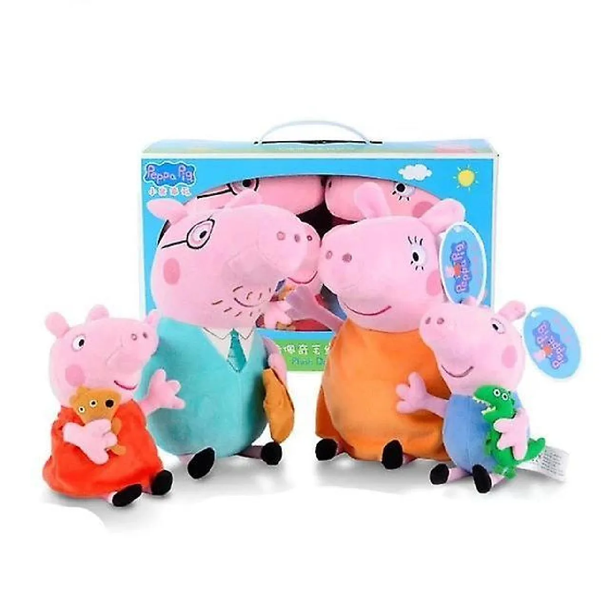 Peppa Pig George Family Peluche - Peppa Pig Poupée remplie de cochon décoration de fête (19-30 cm)