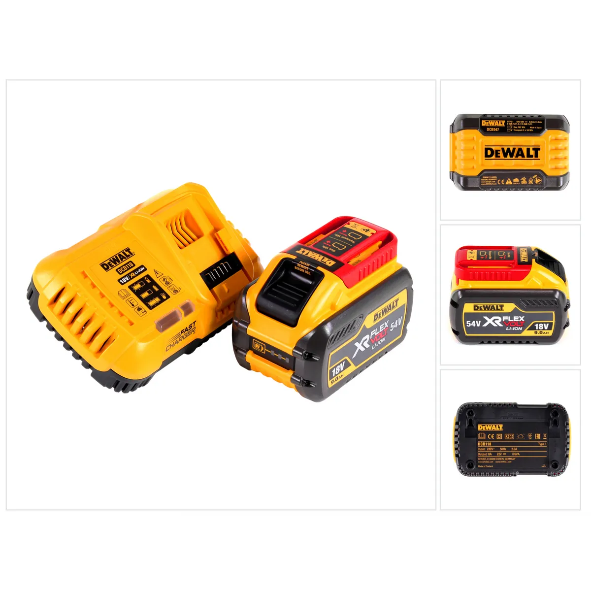 DeWalt DCB 118 X1 FlexVolt 54 V / 18 V Chargeur + 1x Batterie 9,0 Ah