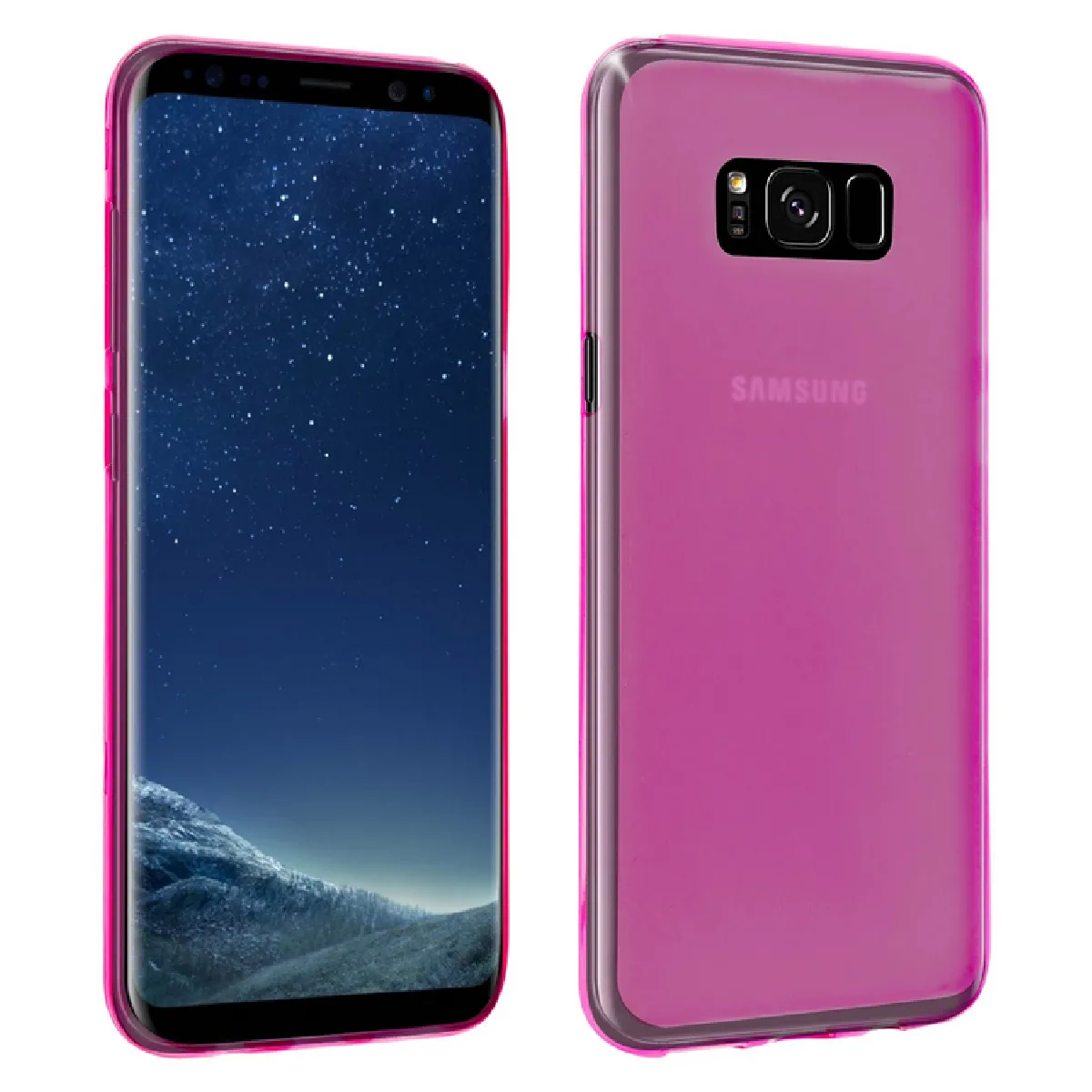 Coque silicone gel fine pour Samsung G955F Galaxy S8 Plus + film ecran - ROSE