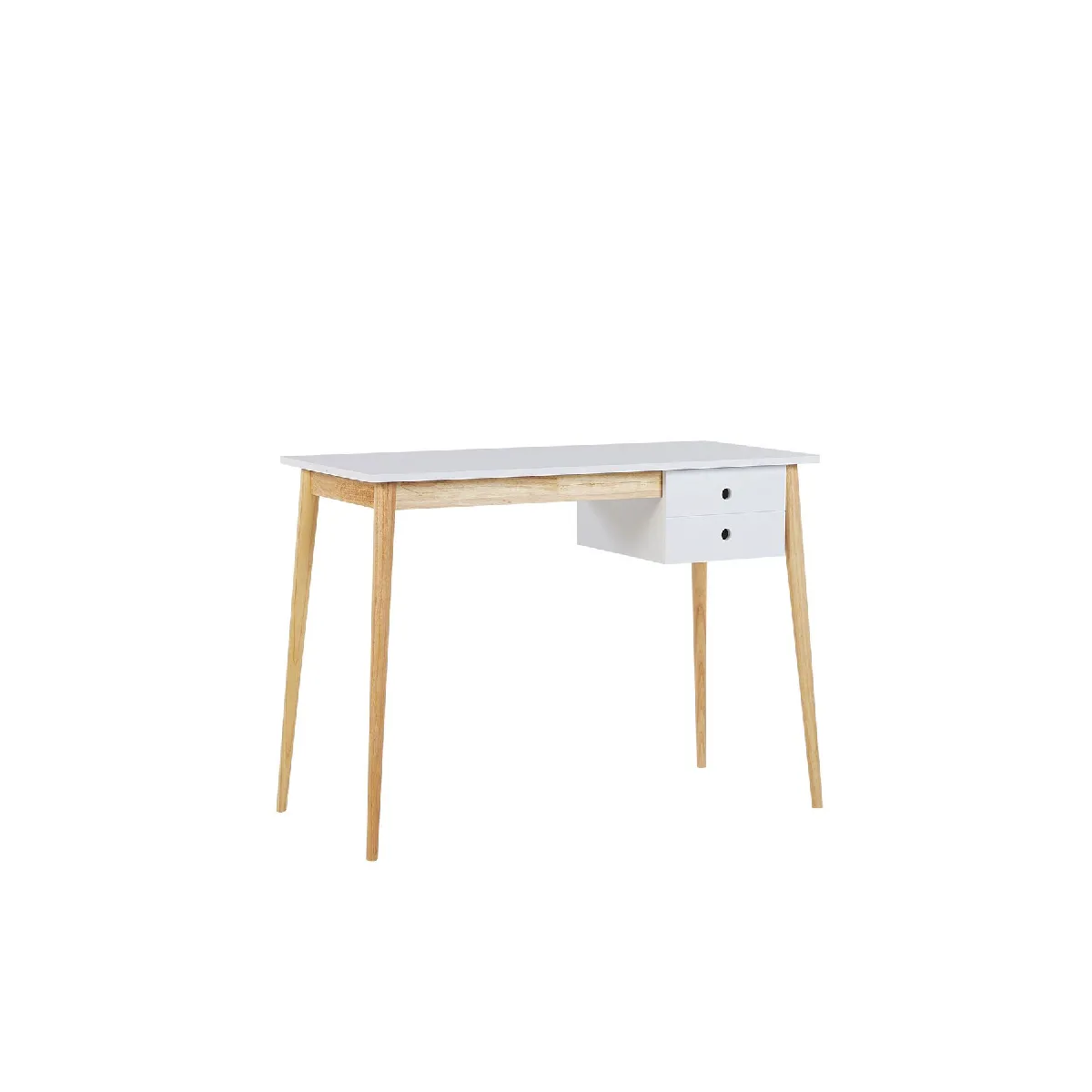 Bureau effet bois clair / blanc 106 x 48 cm avec 1 tiroir EBEME