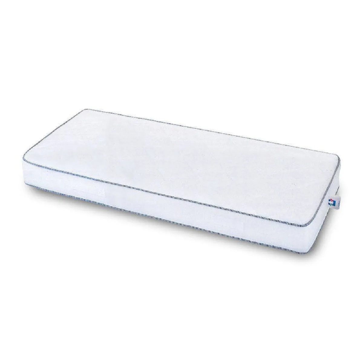 Matelas simple en mousse de polyuréthane avec revêtement en tissu jacquard, couleur blanche, Dimensions 190 x 24 x 80 cm