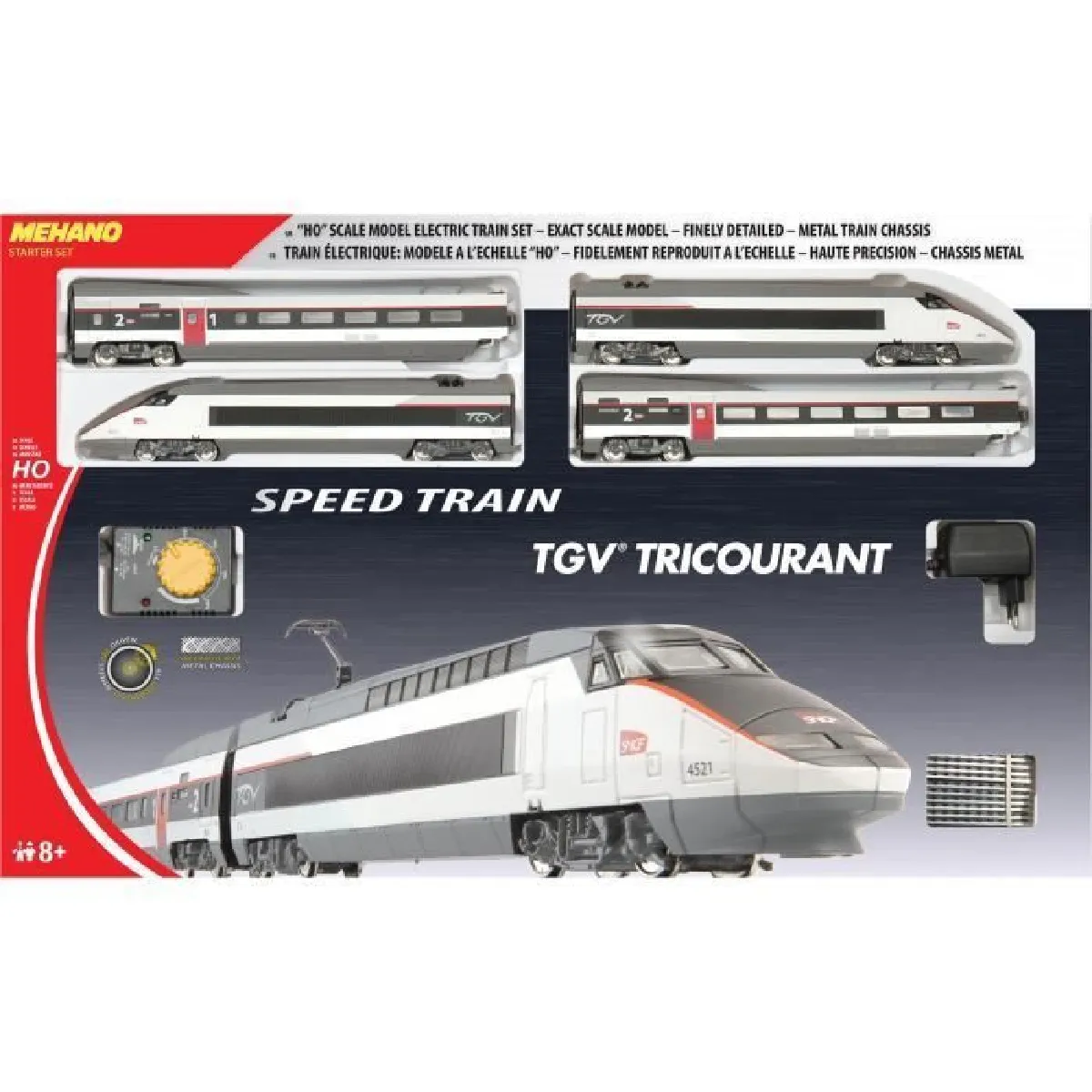 MEHANO Coffret circuit de Train electrique TGV Tricourant