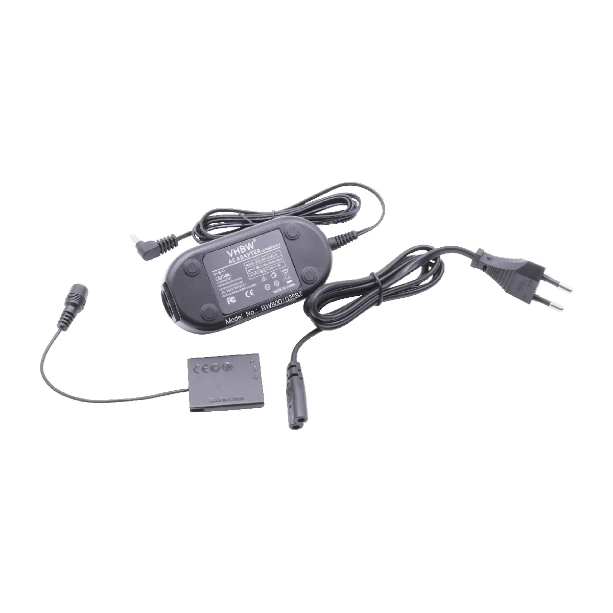 vhbw Bloc d'alimentation, chargeur adaptateur compatible avec Canon Ixus 185, 190 appareil photo, caméra vidéo - Câble 2m, coupleur DC