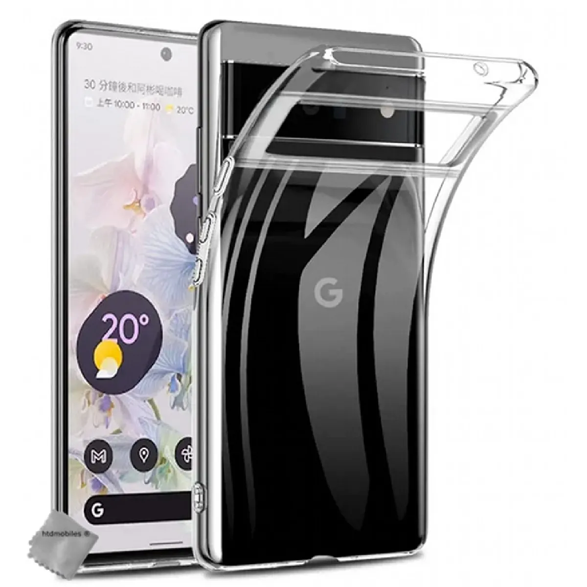 Coque pour Google Pixel 6a 5G - housse etui silicone gel fine + film ecran - TRANSPARENT TPU